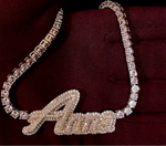 Custom Diamond Name Necklace – Tennis Chain Edition