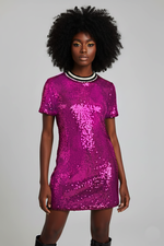 Fuchsia Sequin Jersey Dress