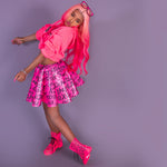 Mini Boss Neon Pink Skirt Set (Women) - neonkissesinc.com