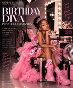 Neon Kisses Birthday Diva Private Glam Session โ illustrative luxury editorial campaign