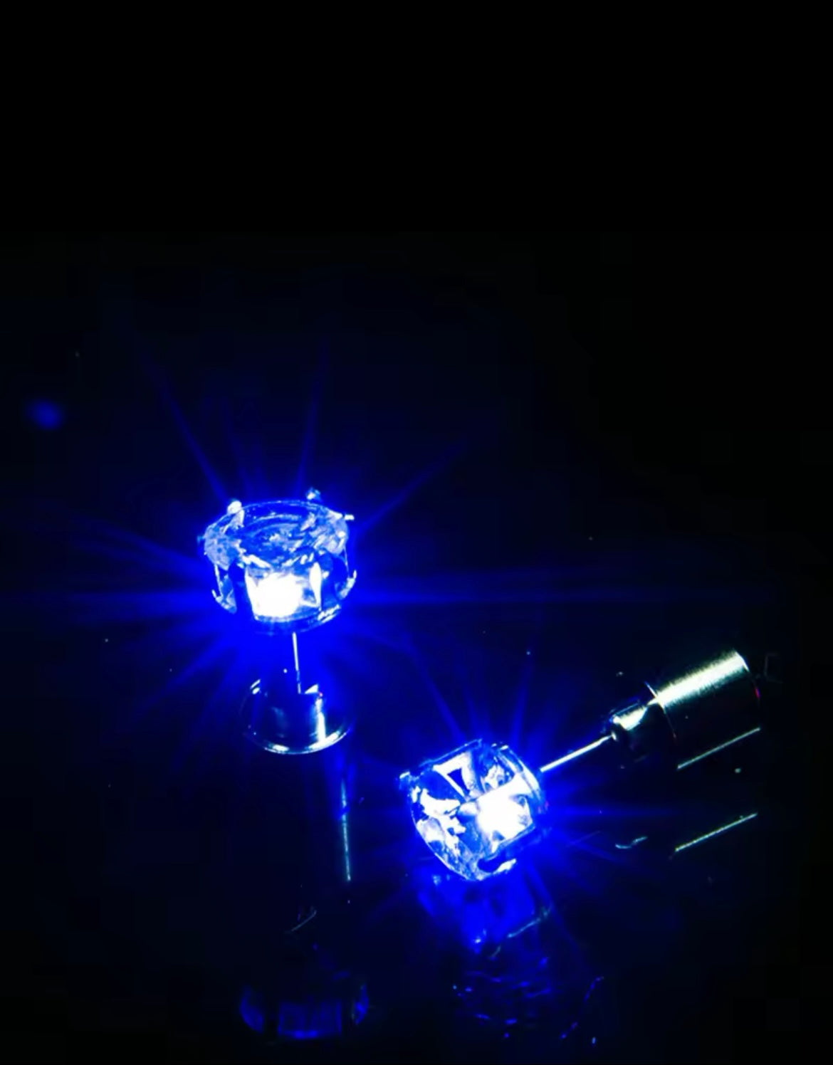 Blue LED Light Up Earrings