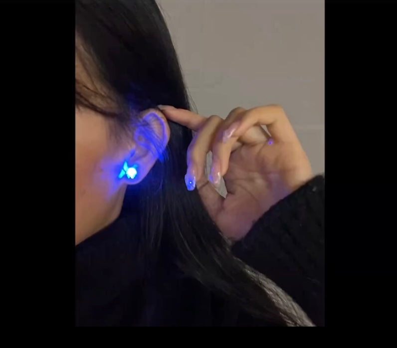 Blue LED Light Up Earrings