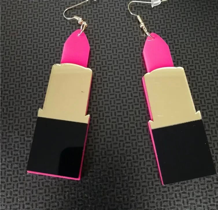 Lip Stick Pink Earrings