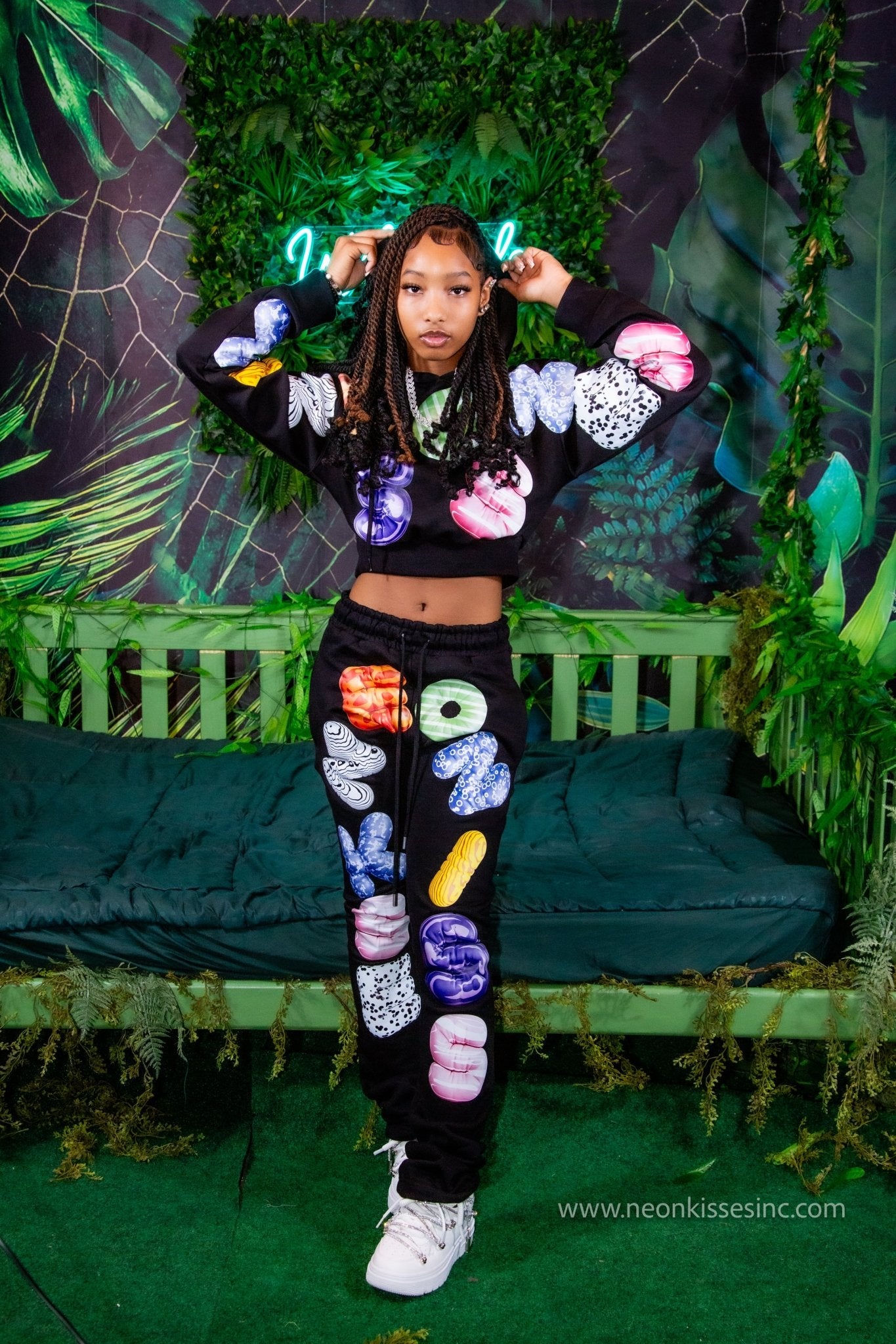 Balloon Letters Sweatsuit - neonkissesinc.com