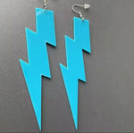 Neon Lightning Bolt Earrings