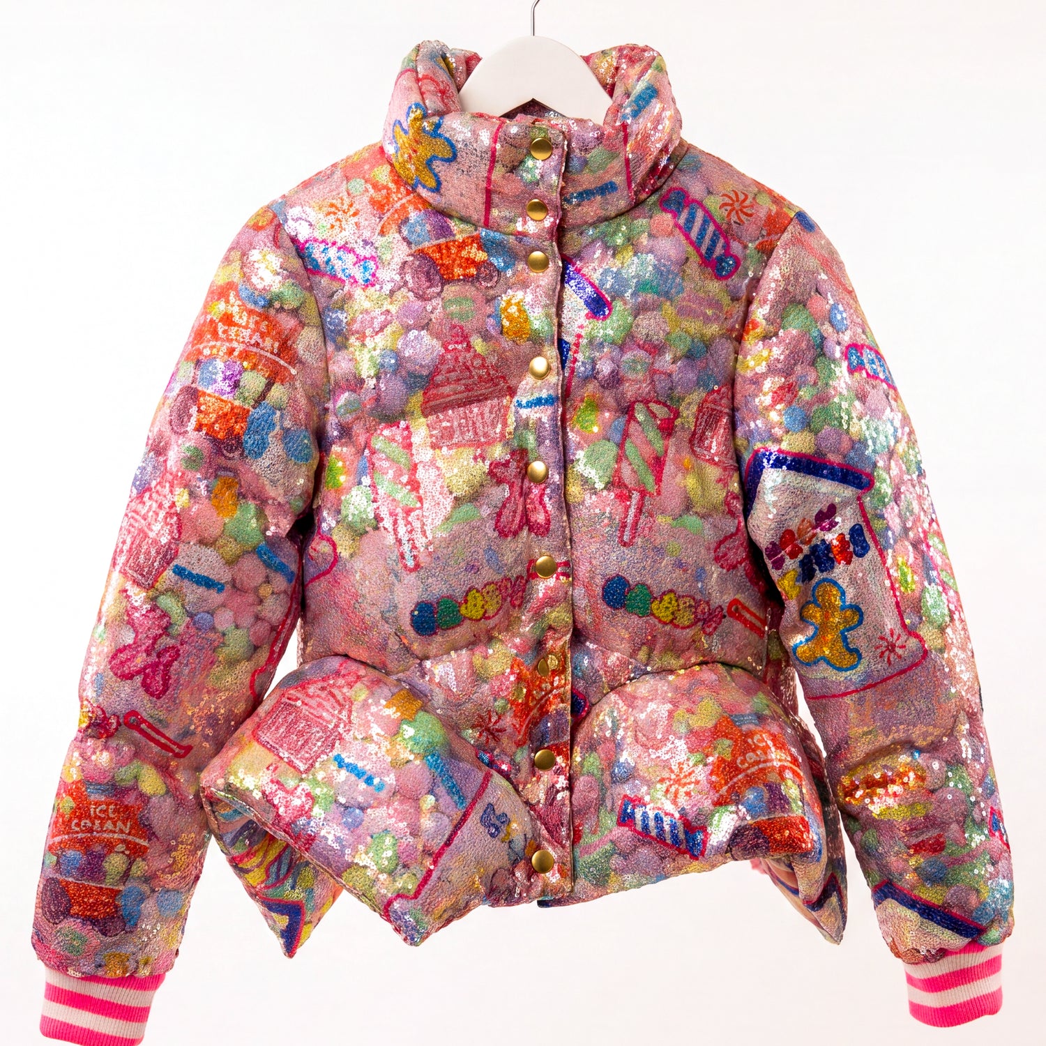 Candy Land Sequin Puffer Coat - Closet