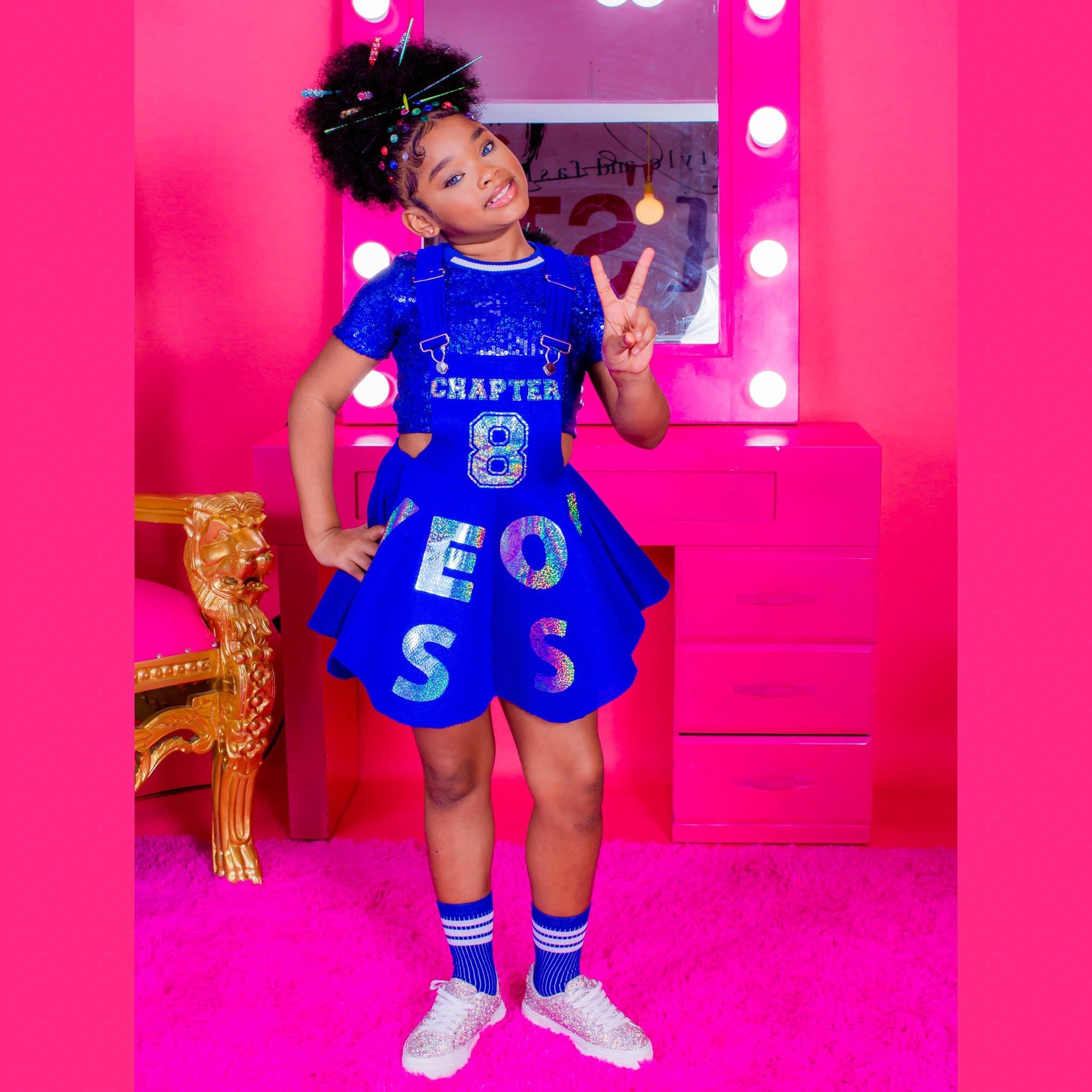 Custom Royal Blue Jumper Dress, M - Women / Matching Sequin top Custom Royal Blue Jumper Dress, M - Women / Matching Sequin top
