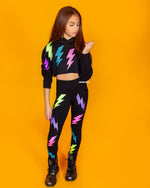 Glitter lightening bolt hoodie & leggings Set - neonkissesinc.com