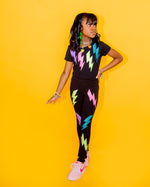 Glitter lightening bolt leggings Set - neonkissesinc.com