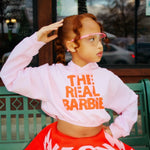 Neon Kisses The Real Barbie Cropped Hoodie