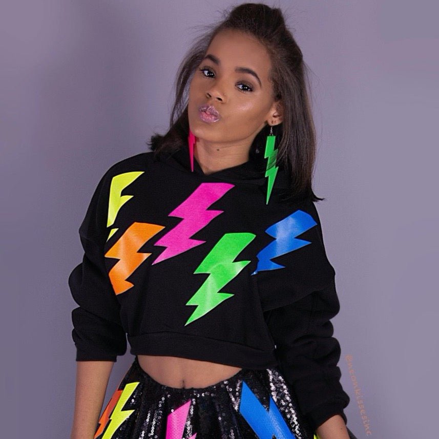 Lightening bolt Hoodie - neonkissesinc.com