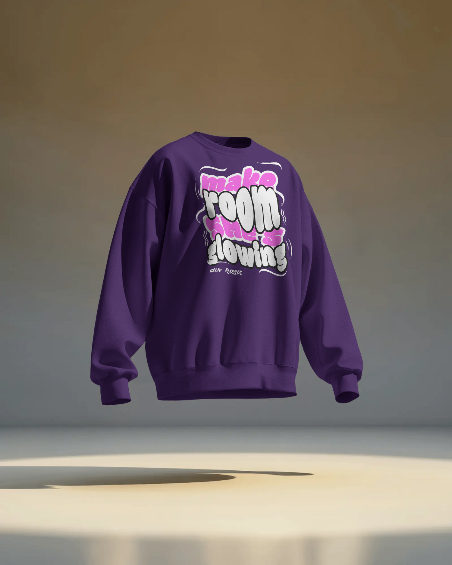 Make Room She's Glowing Crewneck – Bubble Pop Edition (Purple)