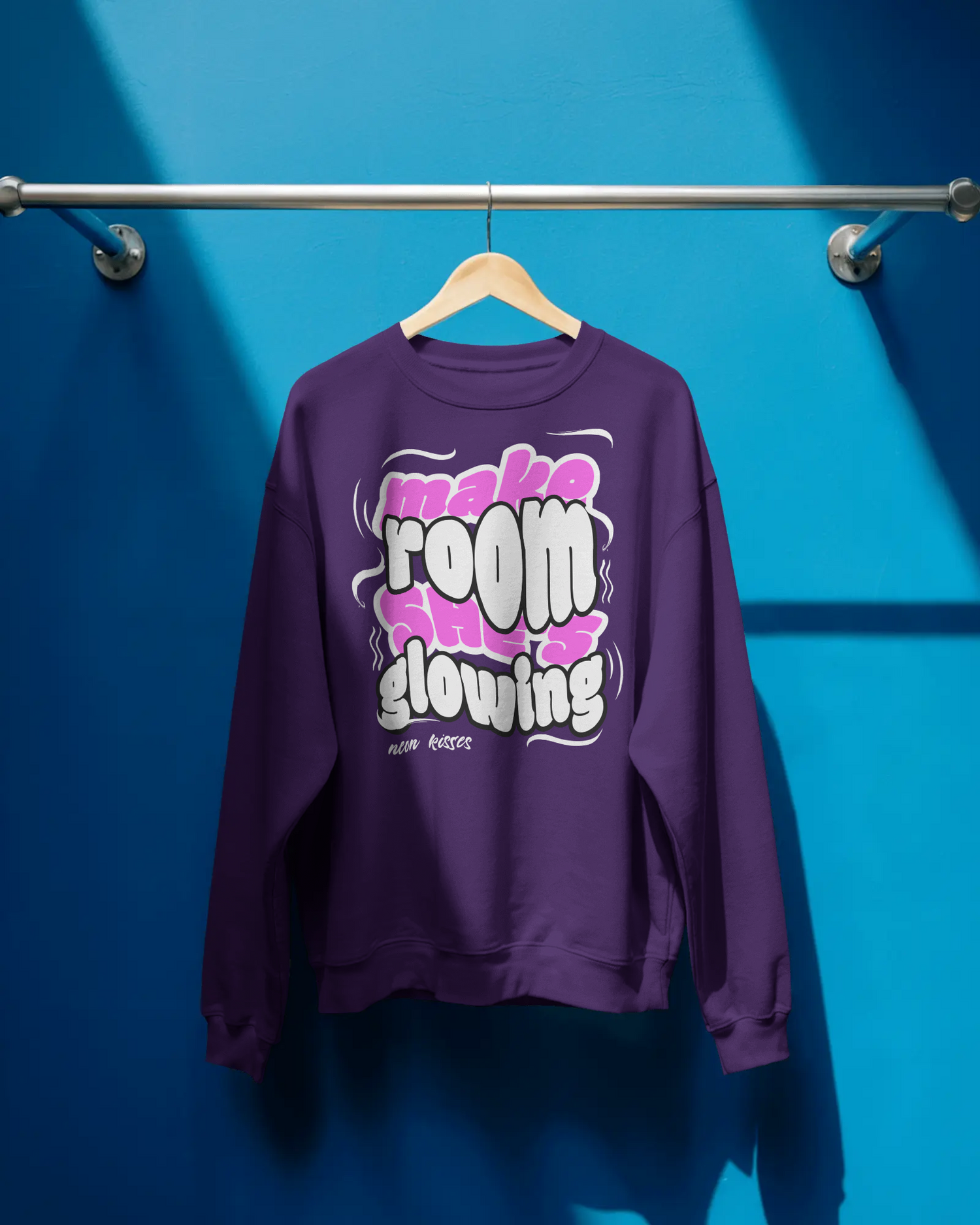Make Room She's Glowing Crewneck – Bubble Pop Edition (Purple)