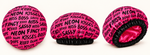 Digital product mockup: Mini Boss satin-lined bonnet shown from outside, side and interior angles.