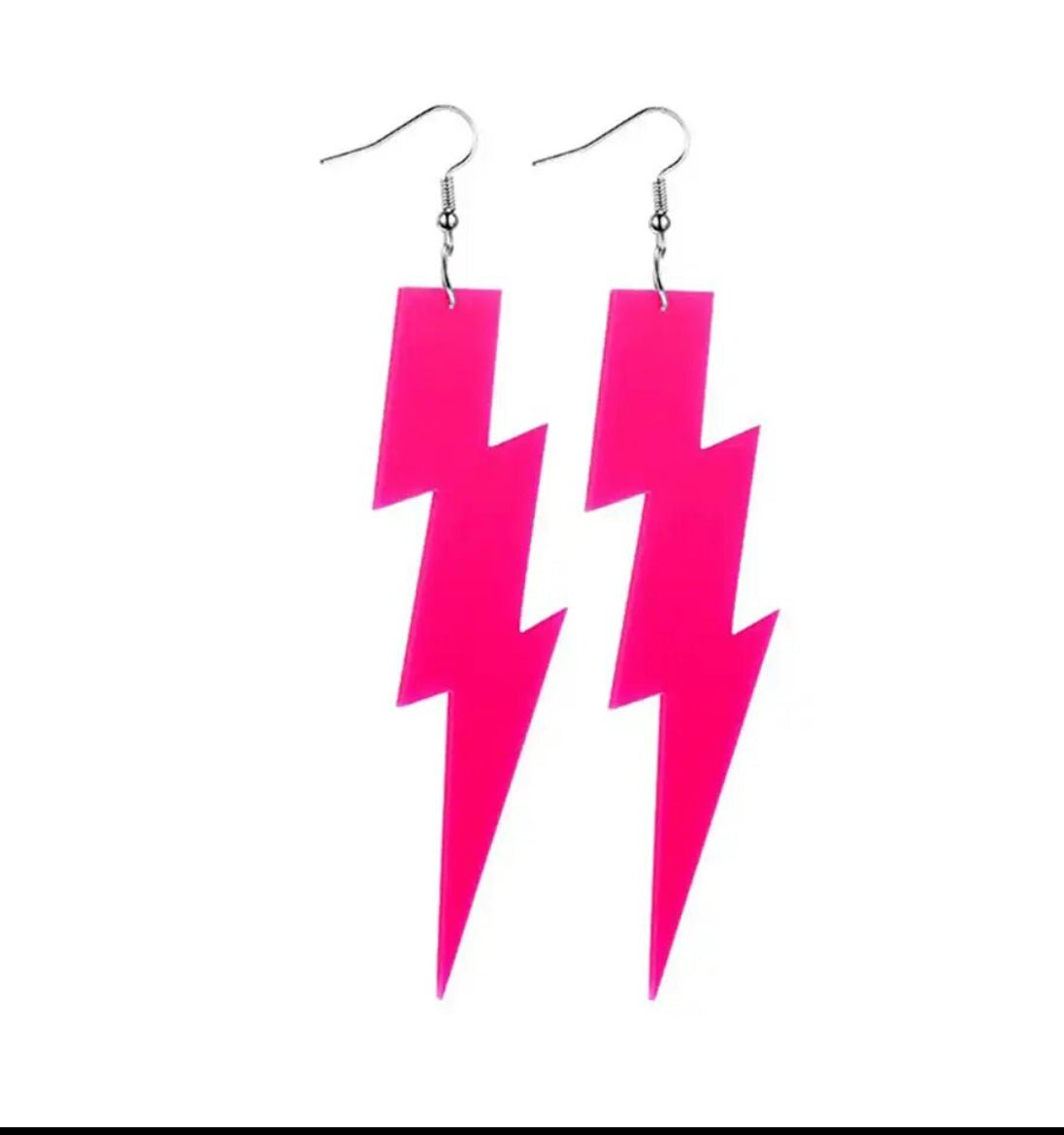 Neon Lightning Bolt Earrings - neonkissesinc.com