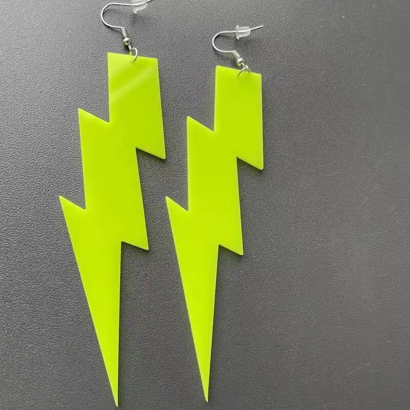 Neon Lightning Bolt Earrings - neonkissesinc.com