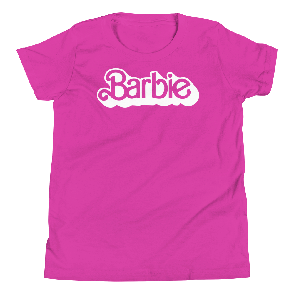 Pink & White Barbie Logo T Shirt