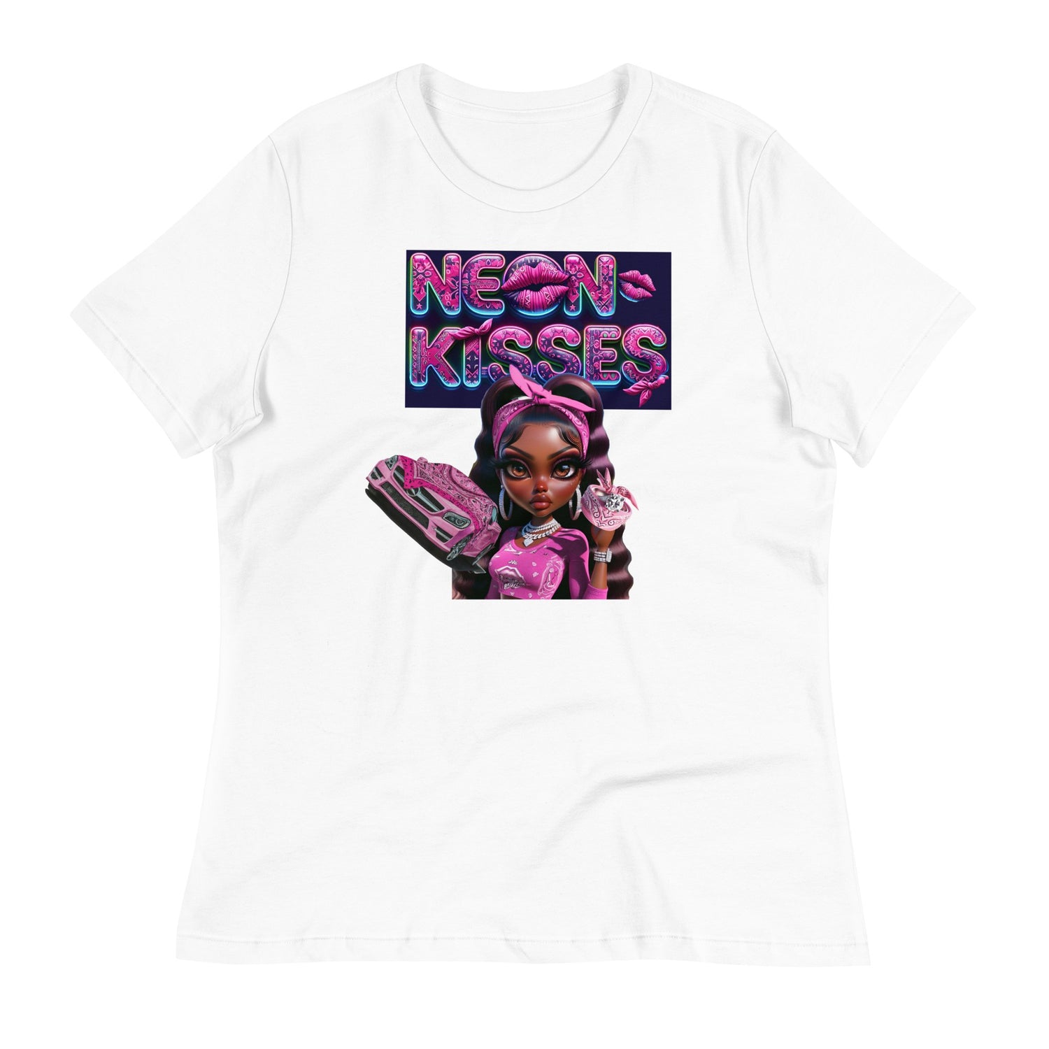 Pink Bandana Girl Tee - neonkissesinc.com