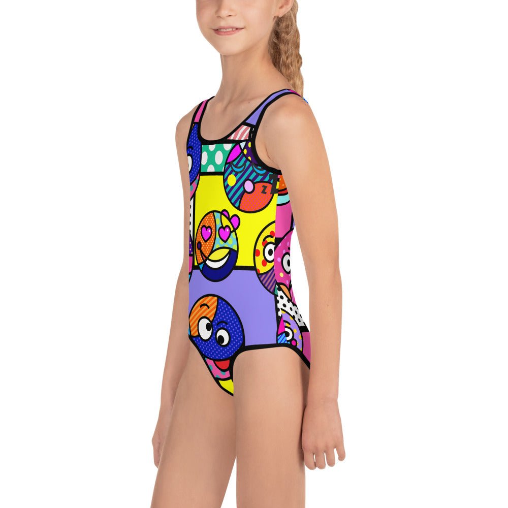 Pop Art Emoji Kids Swimsuit - neonkissesinc.com