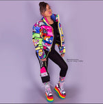 Pop Art Emoji Puffer Coat - neonkissesinc.com