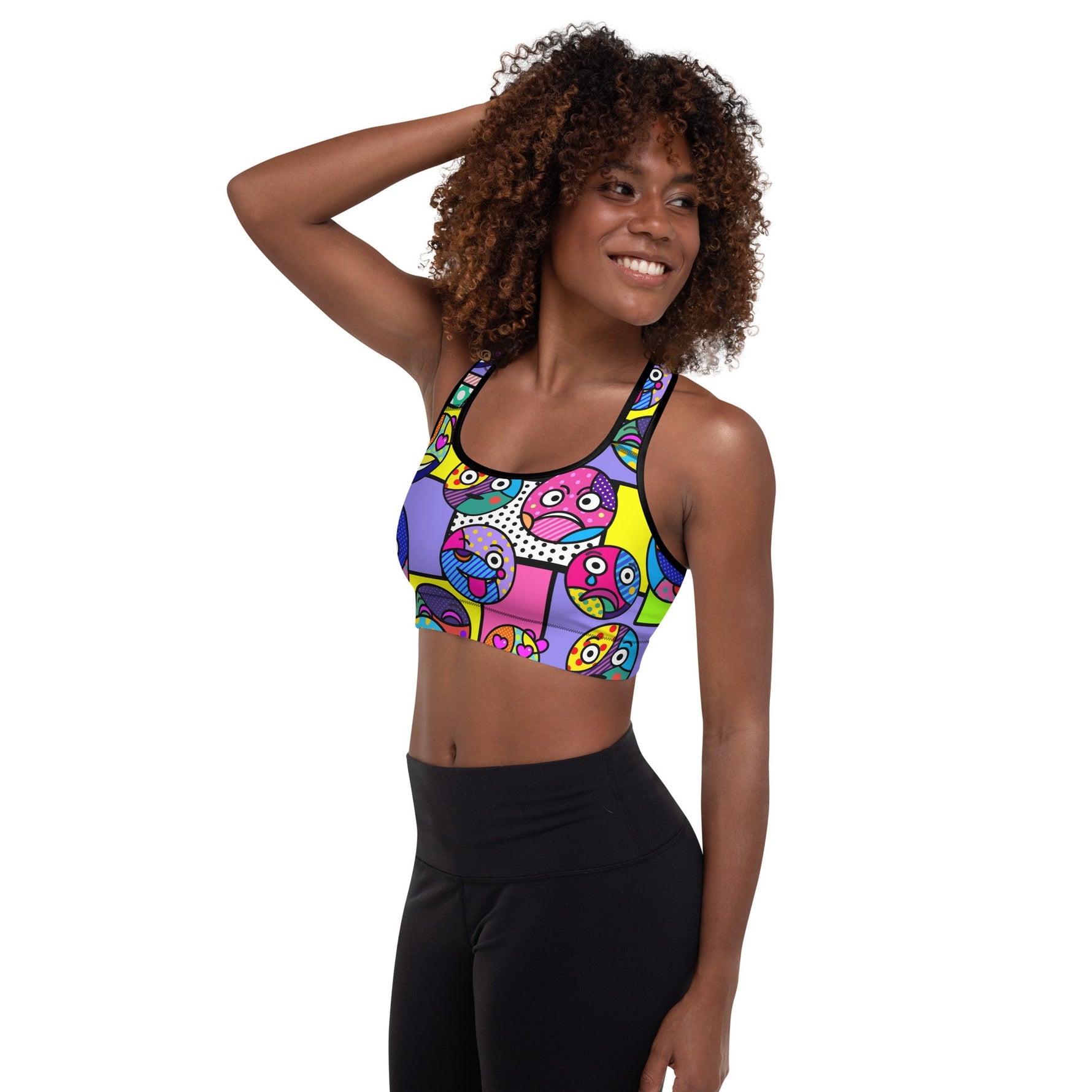 Pop Art Emoji Sports Bra - neonkissesinc.com