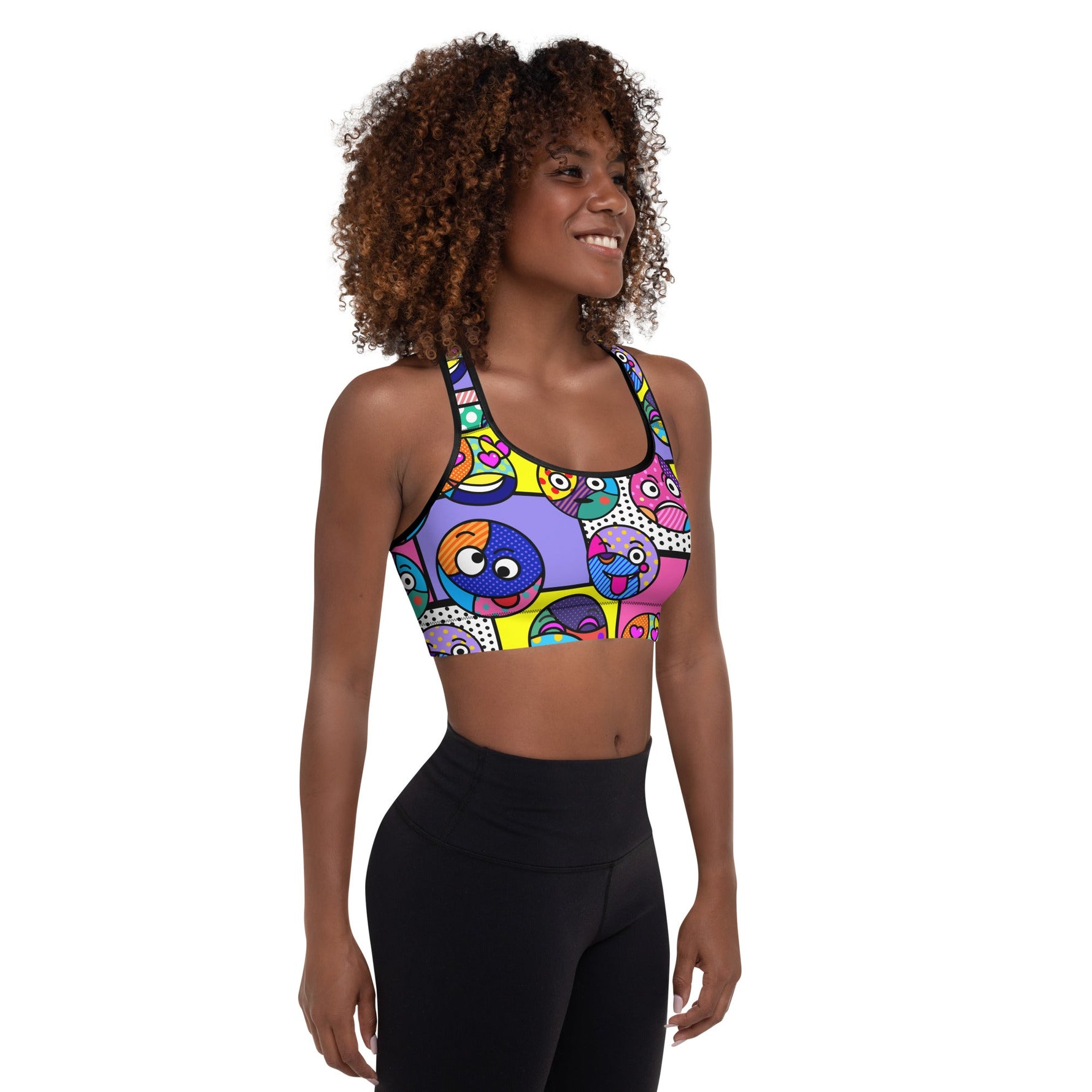 Pop Art Emoji Sports Bra - neonkissesinc.com