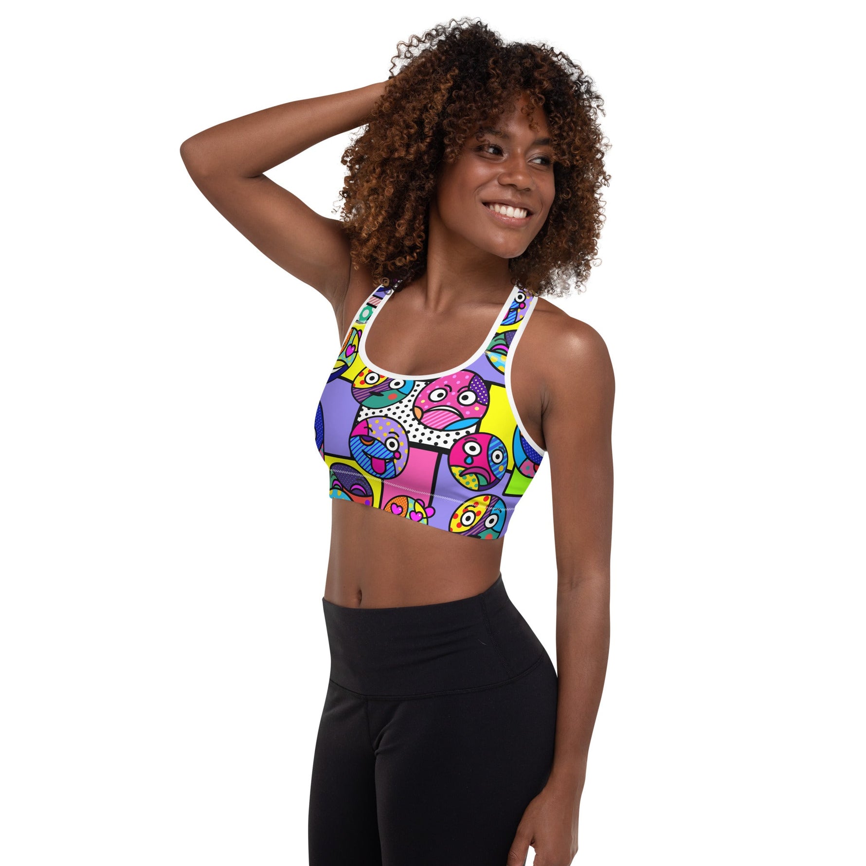 Pop Art Emoji Sports Bra - neonkissesinc.com