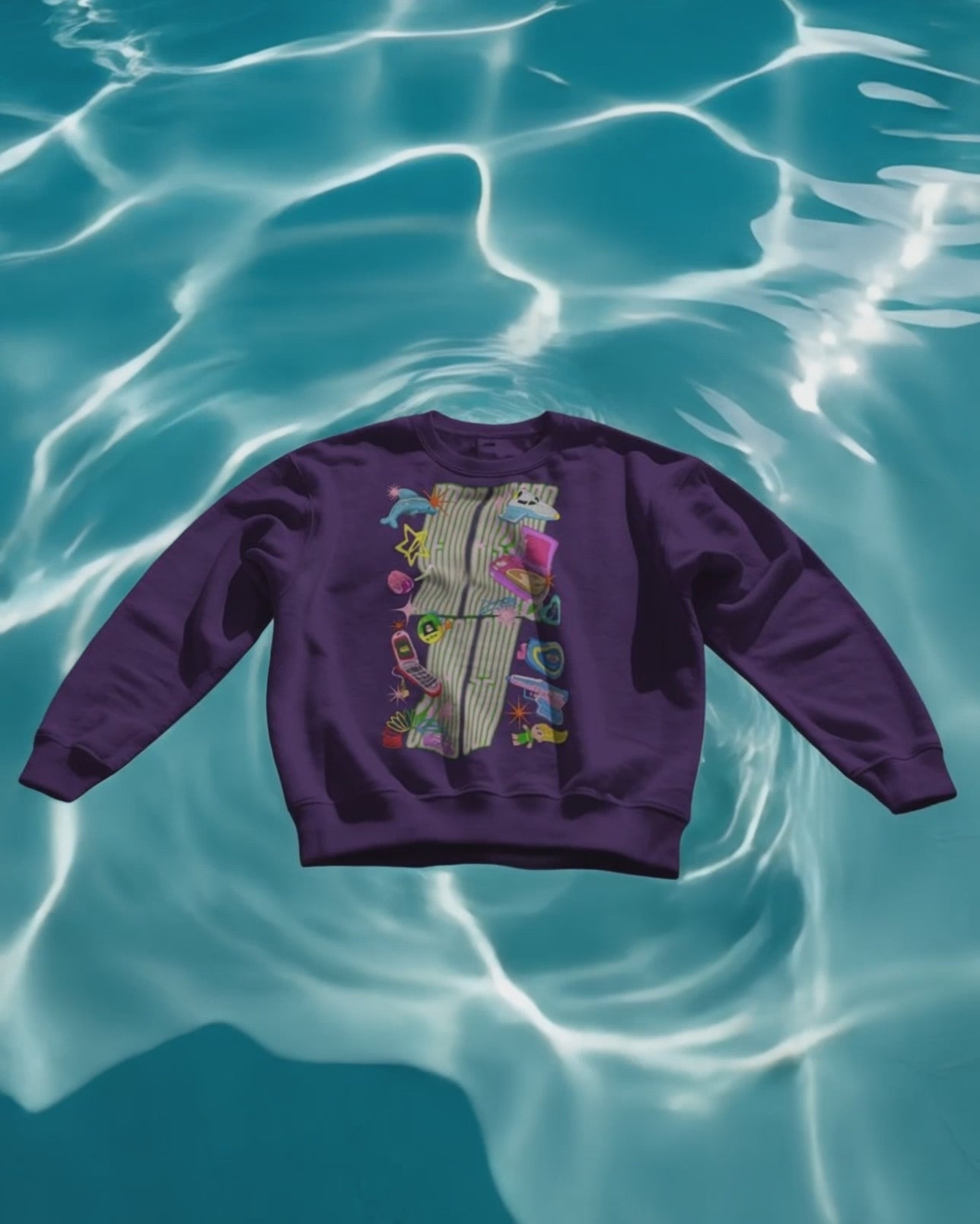 Neon Kisses Slay Szn Crewneck – Dreamworld Edition (Purple)