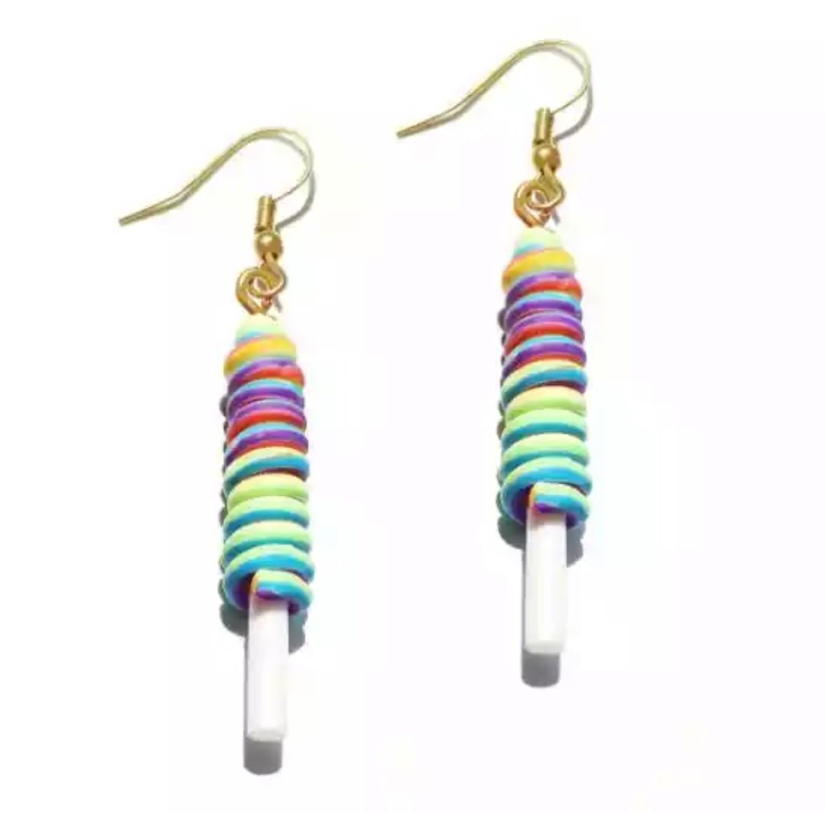 Rainbow lollipop Earrings - neonkissesinc.com