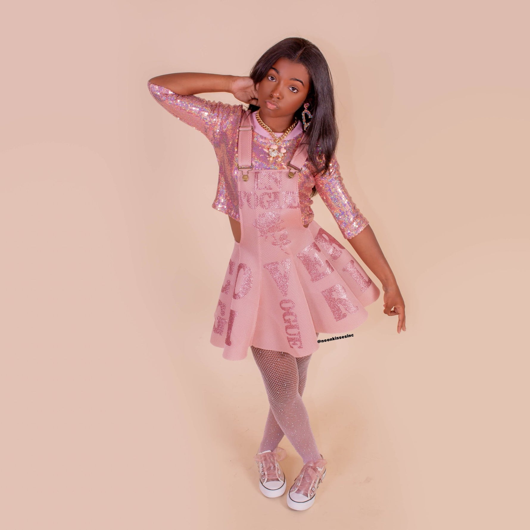 Rose Gold It Girl Jumper Dress 18 - Girls / Three Quarter Sleeve Rose Gold It Girl Jumper Dress 18 - Girls / Three Quarter Sleeve