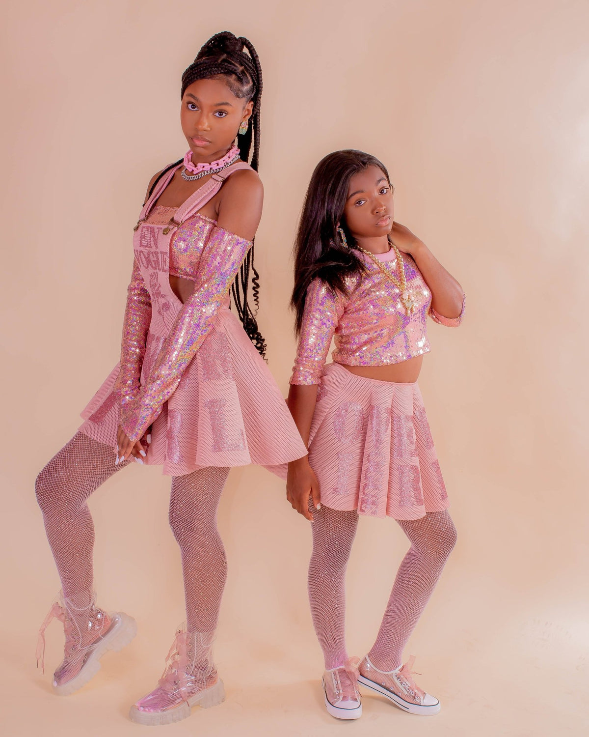 Rose Gold It Girl Jumper Dress-Jumpers-neonkissesinc.com