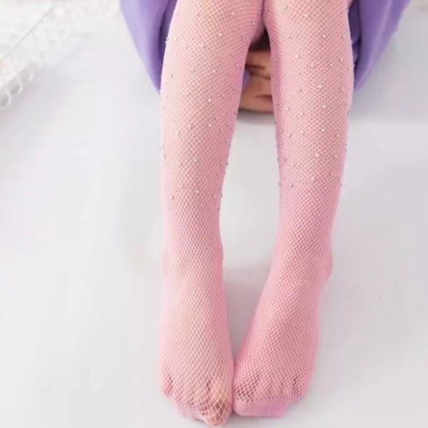 Rose Pink Rhinestone Stockings - neonkissesinc.com