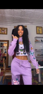 Sample - Super Crop butterfly sweater set - neonkissesinc.com