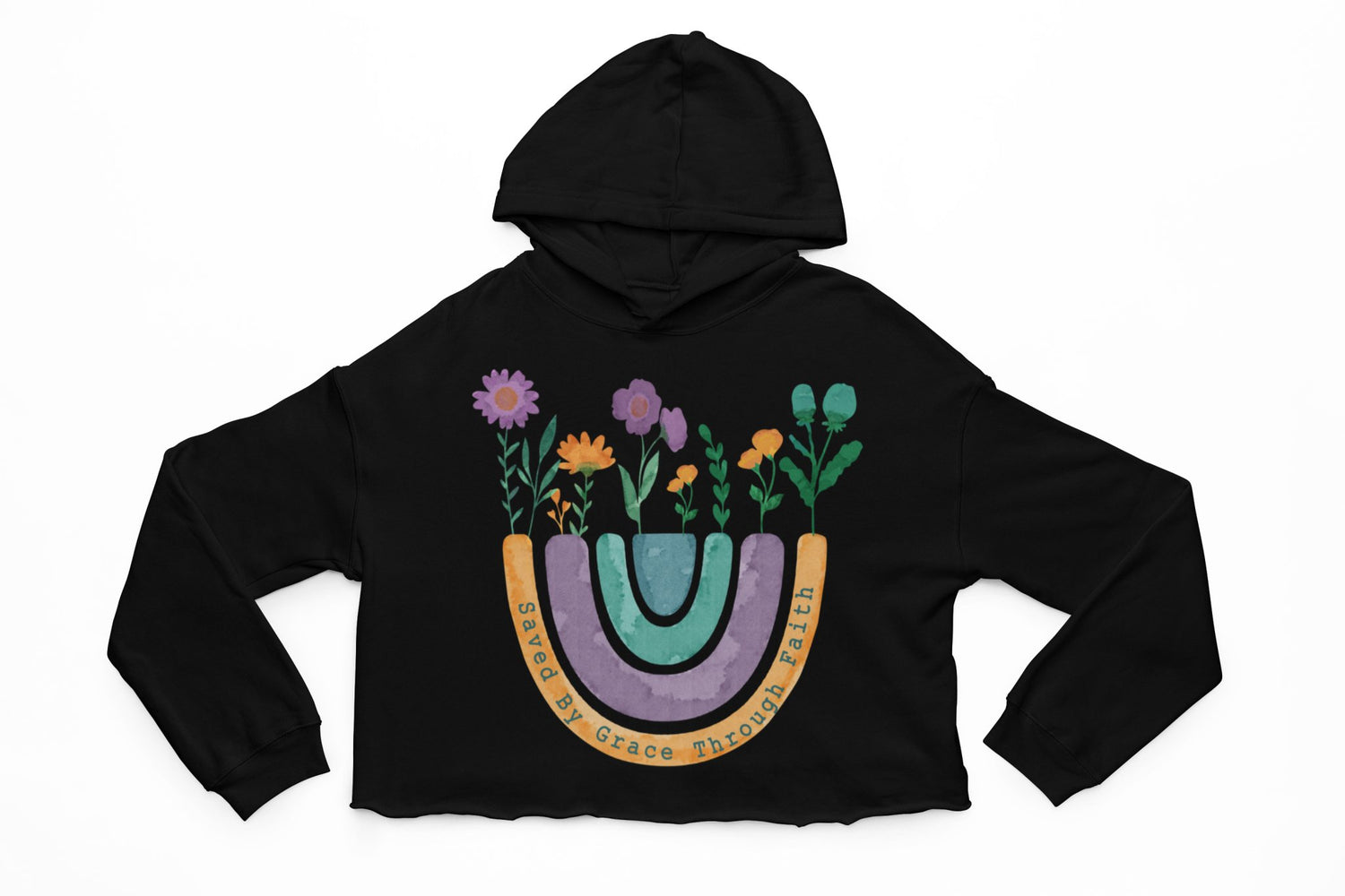 Saved By Grace Crop Hoodie - neonkissesinc.com