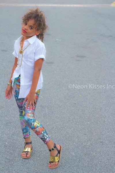 Sequin Cartoon Leggings - neonkissesinc.com