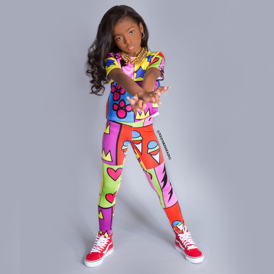 Stars Hearts & Paw Prints Legging Set - neonkissesinc.com