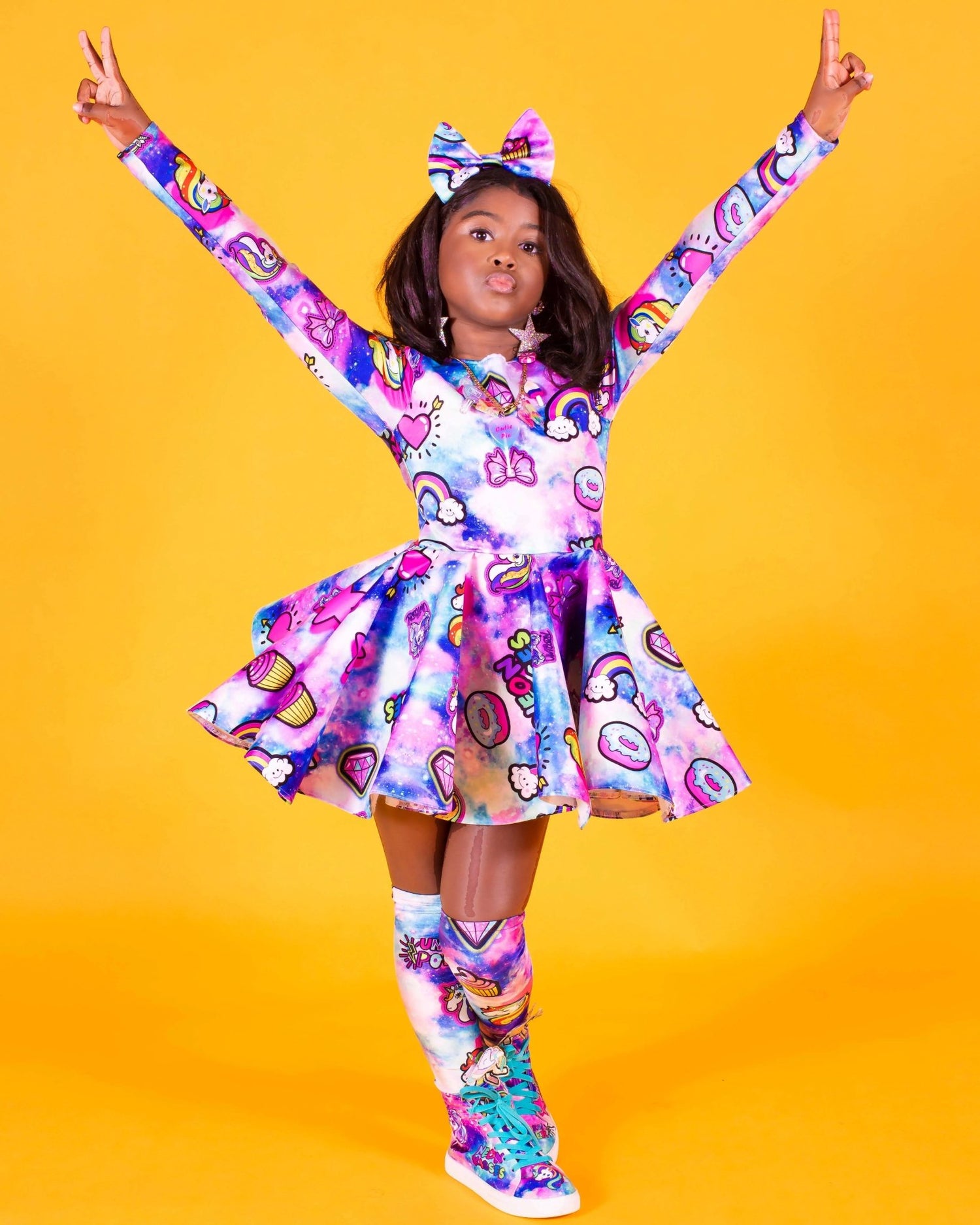 neon kisses dress Luxury Girls Birthday Outfits & Custom Fashion