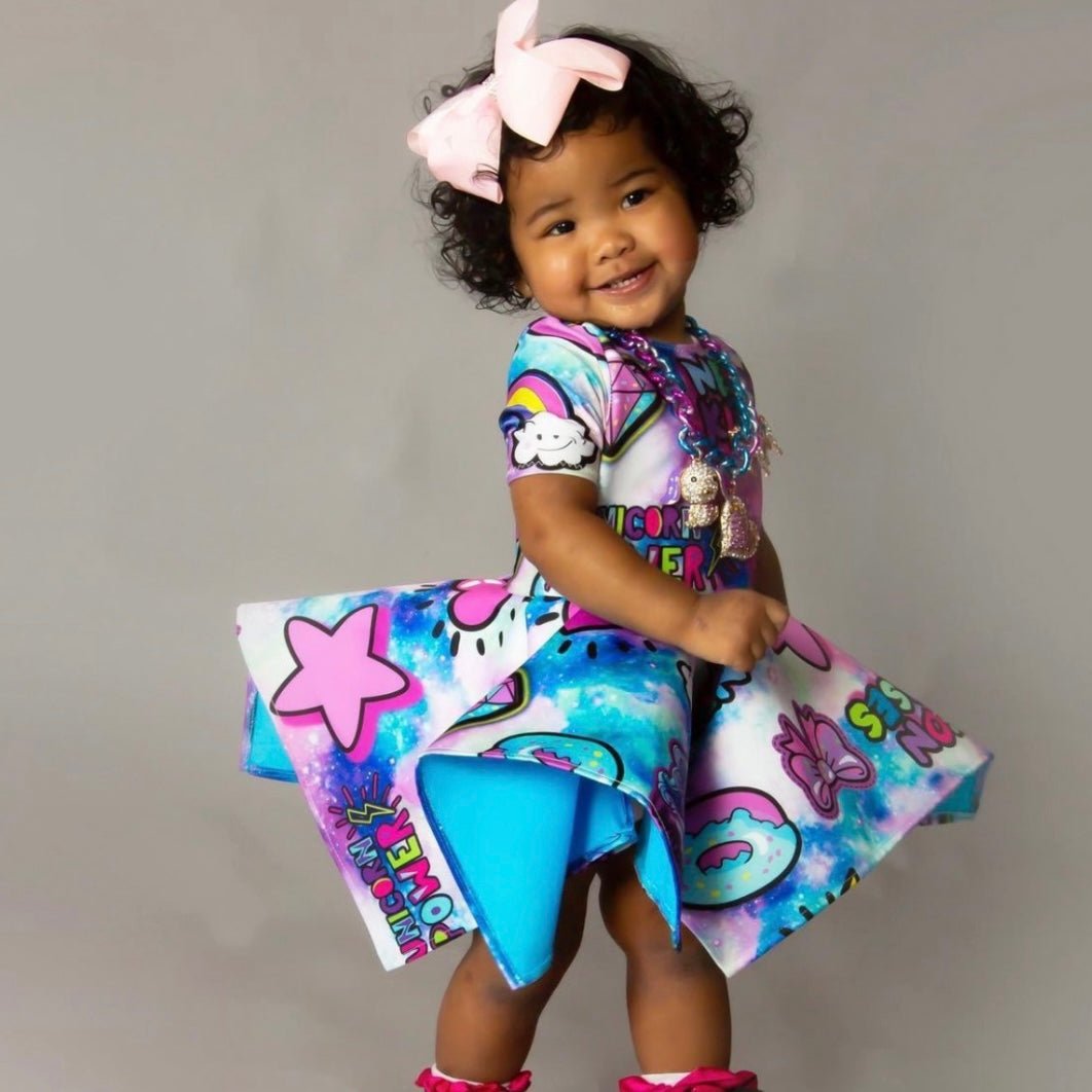 Unicorn Pinwheel Dress-Skirts-neonkissesinc.com