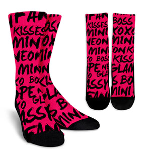 Neon Pink Mini Boss Socks