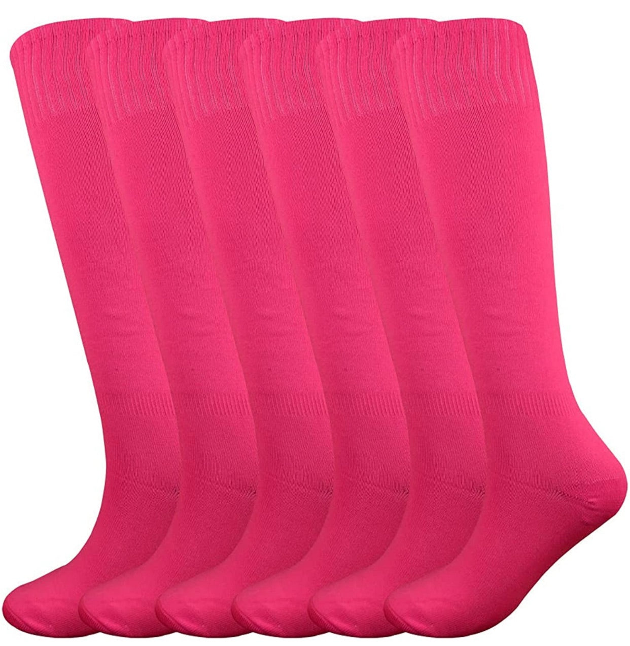 Neon pink knee high sock